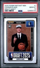 2025-26 Panini Instant NBA Cooper Flagg #1 RC Rookie Draft PR/68380 PSA 10 (QTY) picture