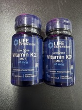 2X Life Extension Low Dose Vitamin K2 (MK-7) 45 mcg 90 Softgels -Arterial Health picture