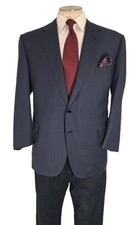 Oxxford Clothes Suit 48R 42x30 Slate Blue Super 100 Wool Ambassador Emblem 2B picture