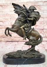 Large Bronze  Marble Sculpture of Napoleon Bonaparte Riding Horse Figure Artwork picture