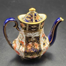 Vintage  Royal Crown Derby Miniature Teapot chip on lid repaired picture