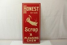 Vintage Metal Sign Honest Scrap A Pleasing Chew Tobacco Advertising Sign 20 x 9 picture