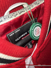 Supreme x Number Nine Men’s Red Varsity Jacket XL Lined Button Logo NWT picture