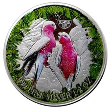 2021 Cameroon Rose-breasted Cockatoo Silver Color Coin Australia Galah Bird WWF picture