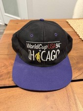VTG 1994 World Cup USA 94 Chicago Snapback Hat McDonalds Promo Black Purple picture