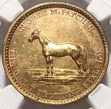 Very rare Smith & Hartman Brass Token NGC MS-62 - George Patchen / Flora Temple picture