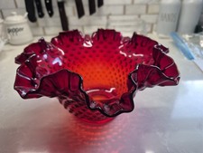 Fenton Cranberry glass bowl- 1970-80s picture