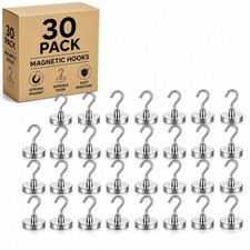 30 Pack Dia Strong Magnetic Hook Hanger N52 Neodymium Clamping Magnet Hooks USA picture
