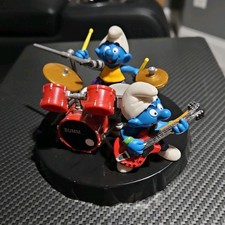 The SMURFS 40623 Super Smurf Drummer, Drum Set & Smurf Guitarist 1997 Schleich  picture