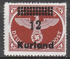 Stamp Germany Kurland Mi 04B 1945 WWII Latvia War Occupation Russia Feldpost MNH picture