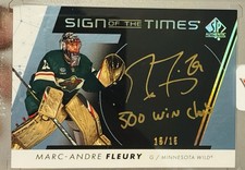 2022-23 Marc Andre Fleury Sign Of The Time /15 Inscription Gold Ink Auto Rare 🔥 picture