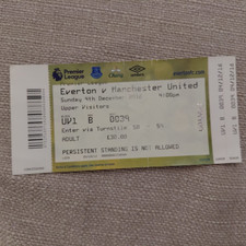TICKET STUB-EVERTON V MANCHESTER UNITED-PREMIER LEAGUE-DECEMBER 2016 picture