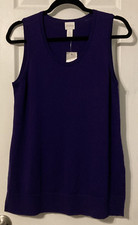 Chico's Himalayan Purple Scoop Neck Tank Sweater Size 1(8/10)NWT picture