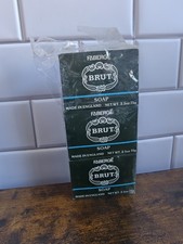 Vintage Fabergé BRUT Soap 3 Bars 2.5 oz 75g Each Made in England NOS Damaged... picture