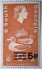 Travelstamps: 1977 South Georgia Stamps Sc#24, 5p, Albatross, Mint, MOGNH picture