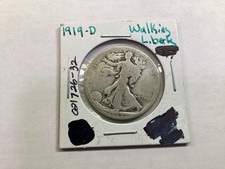 1919 D Walking Liberty Silver Half-Dollar Key Date from  Denver Mint 021726 32ak picture