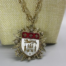 Vintage Heraldic Necklace Pendant Crest 24 Inch picture