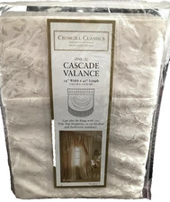 NEW CROSCILL Cascade Window Valance with fringes Ivory Cream Jillian 54 w x40 L picture