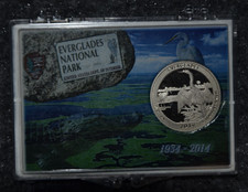 2014-S Clad Proof Everglades National Park Quarter 25C w/2x3 Snaplock Case picture