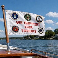 12x18 We Support Our Troops Boat Flag | Double Sided All Military Branches Flag picture