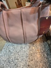 Tignanello Pink Medium Crescent Shoulder Bag Magnetic Closure, Inner Pockets picture