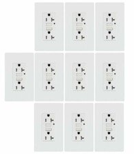 10 Pack 20A GFCI outlet  Tamper Resistant Receptacle Wallplate White ETL listed picture