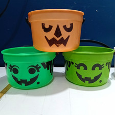 Vintage 1980 & 1990s McDonald's Halloween McGoblin BOO Buckets Lot of 6 Pictured picture