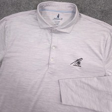 Johnnie O Featherweight Swing Polo Shirt Mens L Light Gray Heather Midland Hills picture