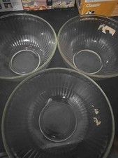 Vintage PYREX Clear Ribbed Nesting Mixing Bowls – Set of 3 picture