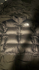 The North Face Women's Black Down Puffer Jacket Full Zip Logo Nylon Short XL picture