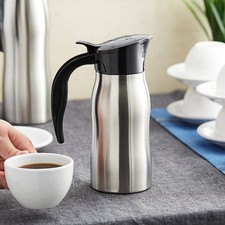 Choice 24 oz Stainless Steel Insulated Slimline Coffee Carafe Server w Lid picture