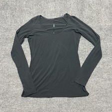 Lululemon Shirt Womens Small Gray Long Sleeve Scoop Neck Athletic Top Yoga picture