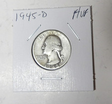 1945-D Washington Silver Quarter F/VF Condition Denver Mint (1126) picture