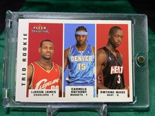 LEBRON JAMES RC - 2003-04 Fleer Tradition Trio Rookie James, Wade, Anthony #300 picture