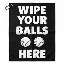 SHANKITGOLF Golf Towel 12 inches x 14 inches, Wipe Your Balls Here picture