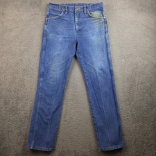 Vintage Wrangler 13MWZ Jeans Men's 33x34 Blue Denim Pants Cowboy Cut Workwear picture