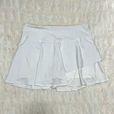 Athleta Ace Tennis Skort White L Pull On Short Solid Pockets picture