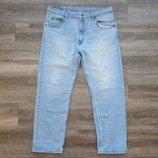 Wrangler Five Star Regular Fit Straight Leg Flex Jeans Light Wash 36x29 picture