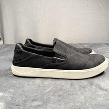OluKai Lae'ahi Pa'i Shoes Mens Size 11 Black Camo Canvas Slip On Casual Sneakers picture