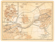 Timișoara Original city plan map 1911  Banat ROMANIA România Județul Temesvar picture