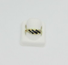 1.52 CWT Sapphires Diamonds 18K Yellow Gold Handmade Lady's Ring Estate # PR90 picture