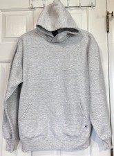 Vintage 90’s Russell Athletic Blank Hoodie Sweatshirt Large Gray Made In USA picture