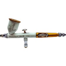 C-TG2-WG Paasche Talon White & Gold Cerakote Dbl Action Gravity Feed Airbrush picture