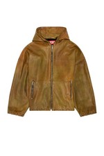 Diesel Men's Lambskin Leather Hooded Jacket Size 54 US XL Oversized picture