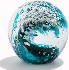 Ocean Lovers Crystal Ball Hand Blown Glass Sphere Paperweight Gift Decor picture