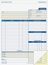 5 Pack Job Invoice Forms, 2-Part Carbonless, White, 8-1/2 x 11Inches, for Ser... picture