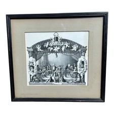 Antique Yale University Satirical Cartoon Print by Davenport - Framed picture