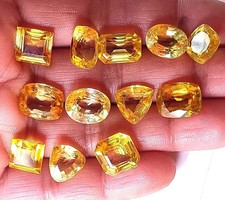 145 Ct Natural Yellow Sapphire Mix Cut Certified Loose Gemstone Lot picture