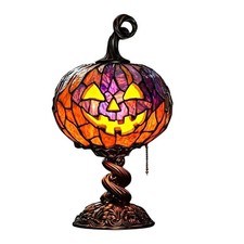 Halloween Pumpkin Table Lamp – Ghost & Bat Resin Decor picture