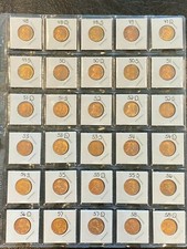 Complete Red choice/gem BU wheat cent set 1948-1958 30 coins picture